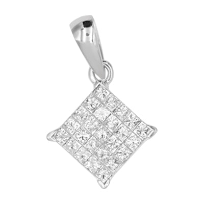 18K White Gold Diamond Pendant - 0.70Ct