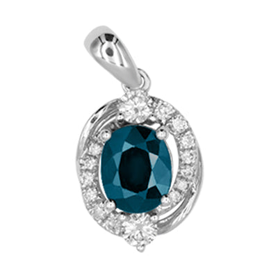 14K Sapphire White Gold / Diamond Pendant