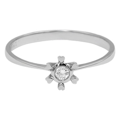 Unazë diamanti prej ari të bardhë 18K