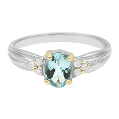 Unaza Aquamarine 14K