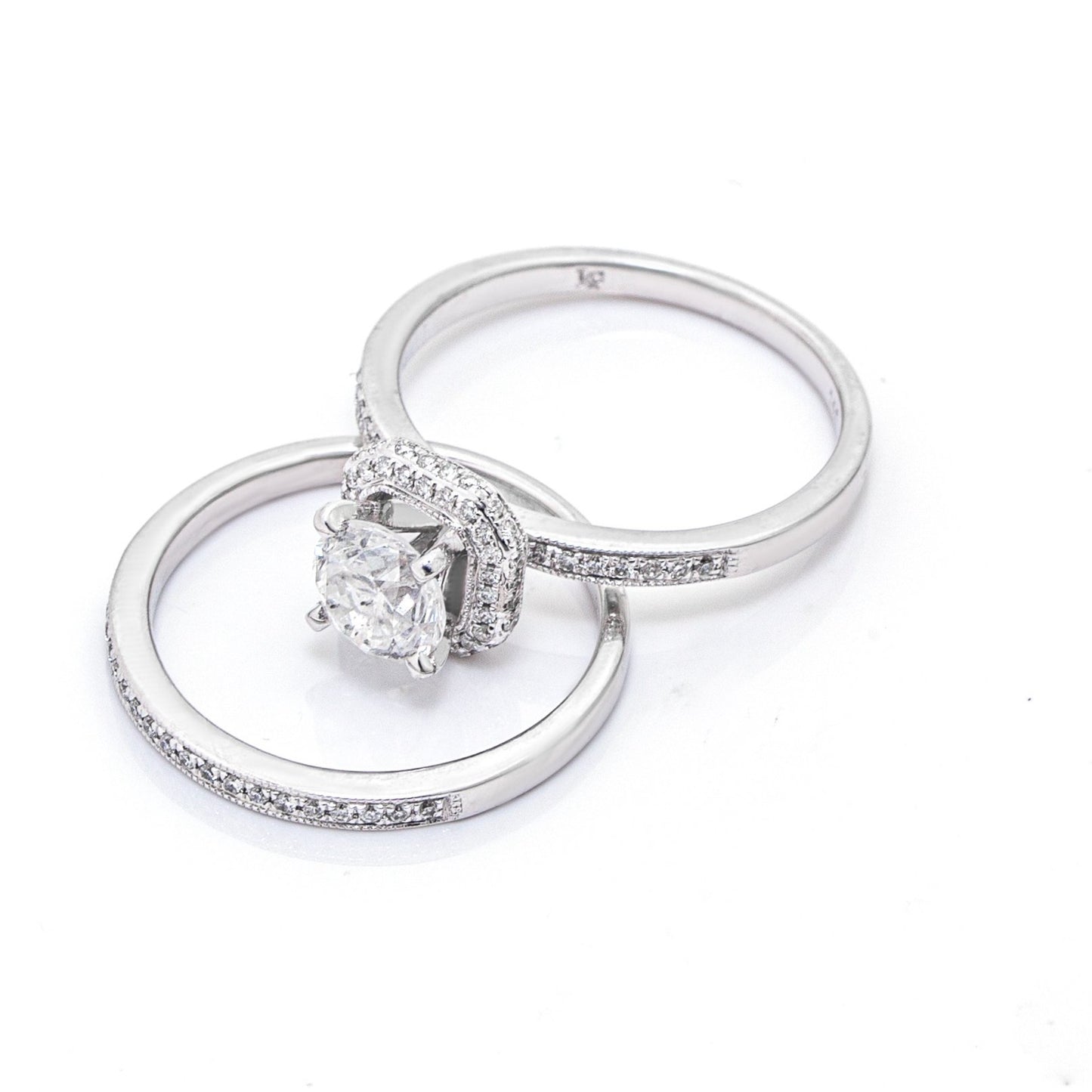 14K Round Diamond Wedding Band