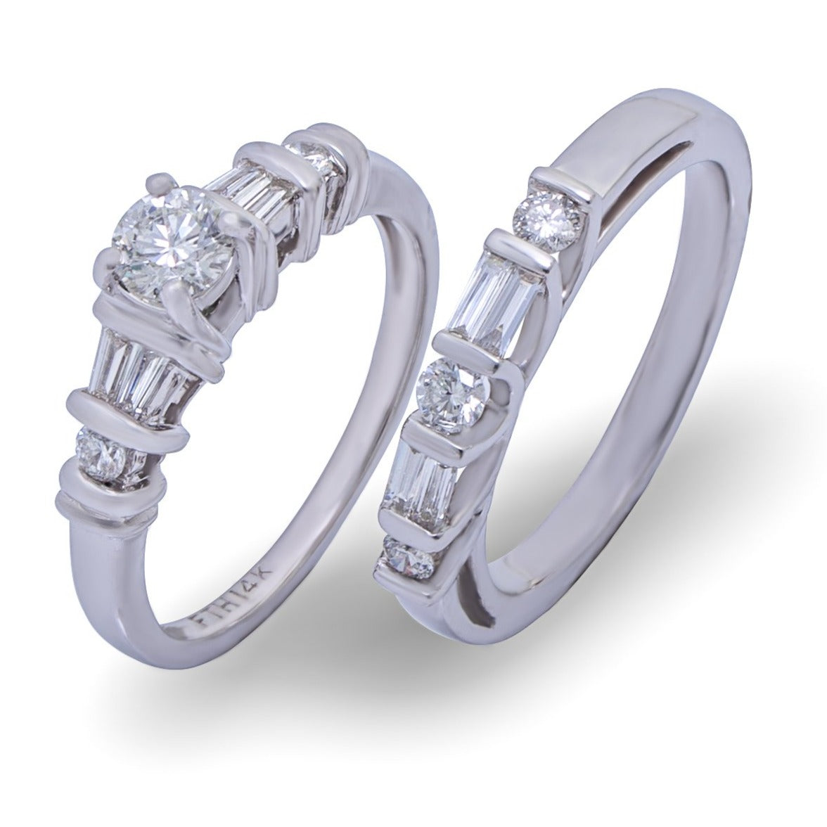 Set nusërie prej ari të bardhë 14K Diamanti - 1,50 CT