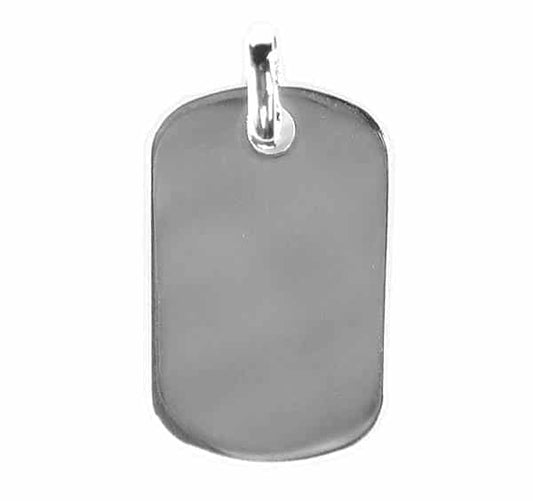 925 Sterling Silver Plain Dog Tag Pendant - DTAG01