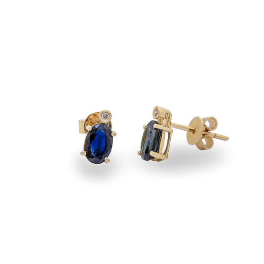 14K Simple Birthstone Earrings - 22336