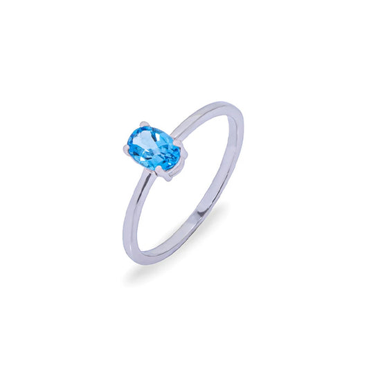 14K Oval Birthstone Ring