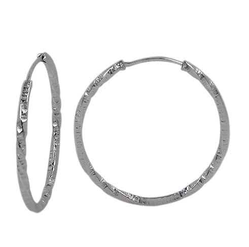 925 Sterling Silver Hoop Earrings - H379