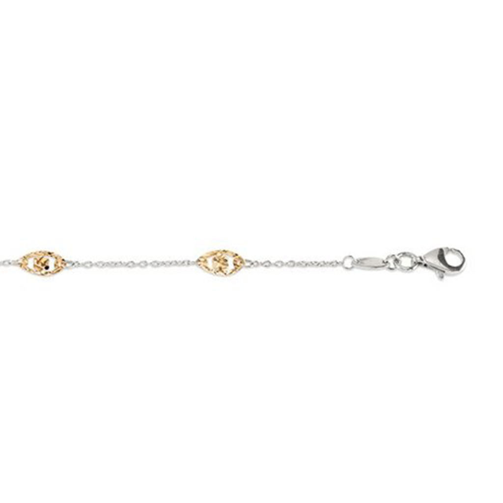 10K White and Yellow Gold Ladies Bracelet - Luna2603A