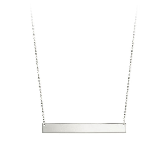 10K White Gold Bar Ladies Necklace - Monogram 3405