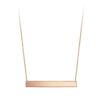 10K Rose Gold Bar Ladies Necklace - Monogram 3406