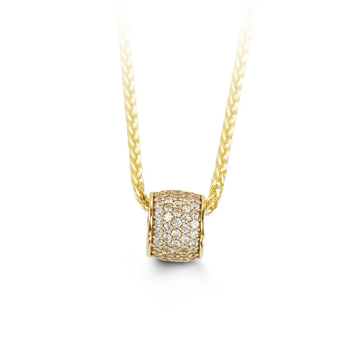 10k Yellow gold CZ Barrel - 6151