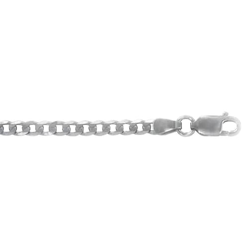 925 Sterling Silver RH Plated Curb Chain/Bracelet  SI-GS-RC4