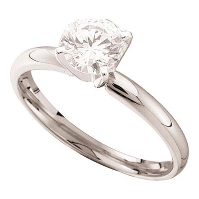 14k Gold Round Diamond Solitaire Ring - 1/2CT.