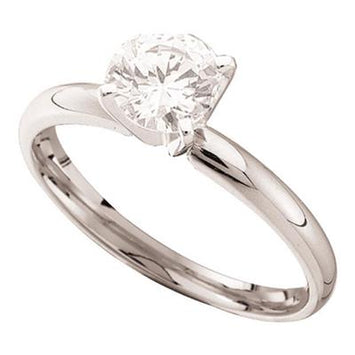 14k Gold Round Canadian Diamond Solitaire Ring - 1/3