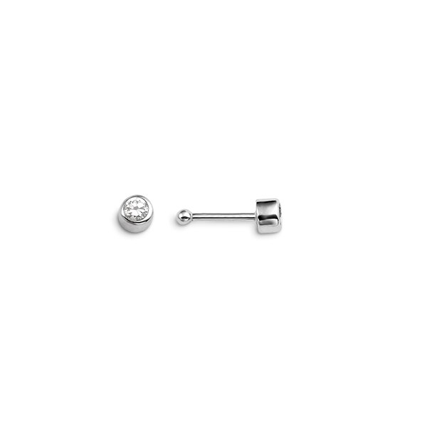 14K Y&W Gold Nose Pin with CZ - 7041