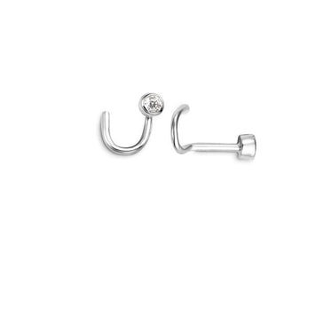 14K Nose Pin with CZ - 7042