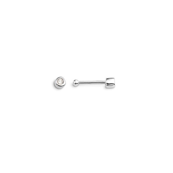 14K Y&W Gold Nose Pin with Diamond - 7045