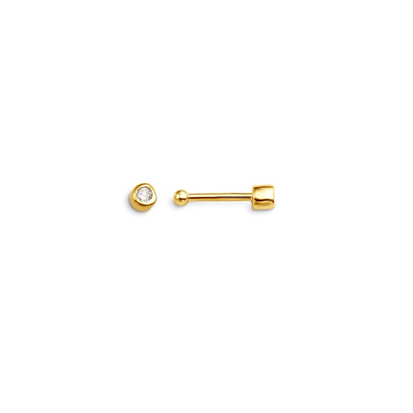 14K Y&W Gold Nose Pin with Diamond - 7045