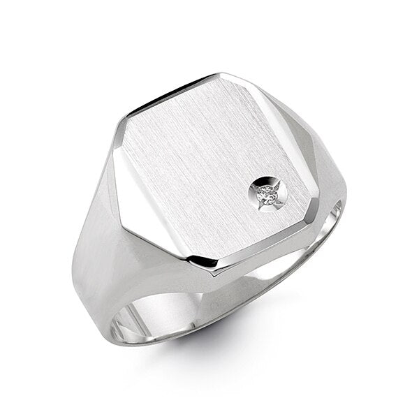 10K White Gold Men's Ring - B Fierce 8004