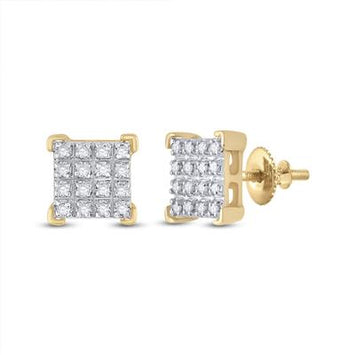 10k Diamond Square Earrings - 1/10TW