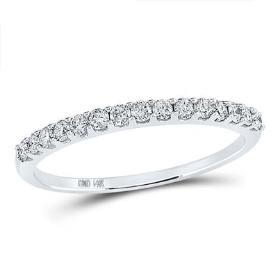 Band martese me një rresht me diamant 14K, të rrumbullakëta, 1/4 TW