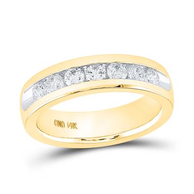 14k Gold Diamond Wedding Channel Band Ring - 1.00 TW