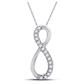 10k Diamond Infinity Pendant Necklace 1/5TW