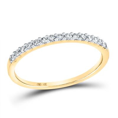 14k Gold Diamond Wedding Single Row Band - 1/6 TW