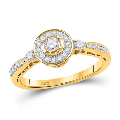 10k Diamond Halo Bridal Engagement Ring