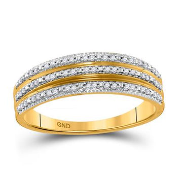 10k Diamond Striped Band Ring - 1/6TW