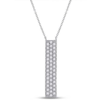 10k Gold Diamond Vertical Bar Necklace 1/4TW