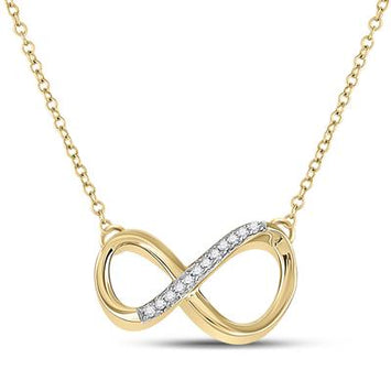 10K Round Diamond Infinity Necklace 1/20 TW