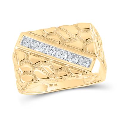 10k Diamond Oval Cluster Men's Ring - 1/2TW