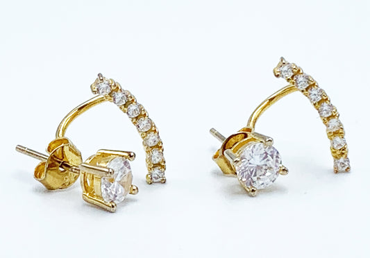 925 Sterling Silver Stud Earrings with CZ