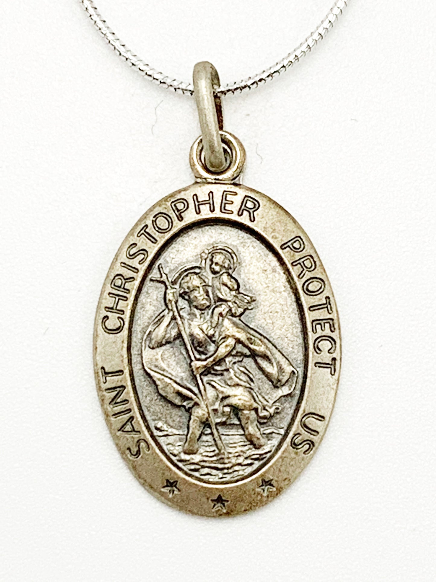 925 Sterling Silver Saint Christopher Pendant   SI-RJ-GC-3.5