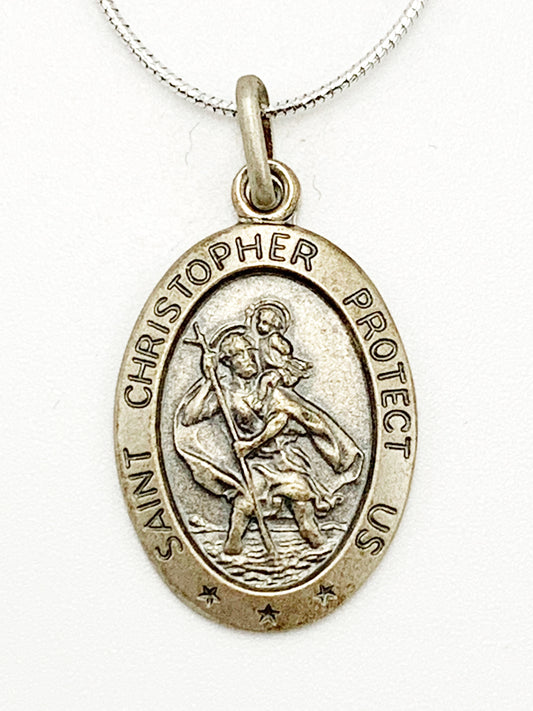 925 Sterling Silver Saint Christopher Pendant   SI-RJ-GC-3.5