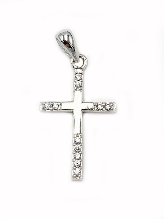 925 Sterling Silver Cross Pendant with CZ  SI-GR-G99