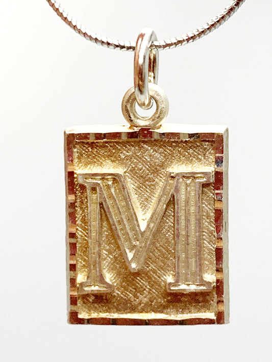 925 Sterling Silver M Pendant   SI-MJ248-12