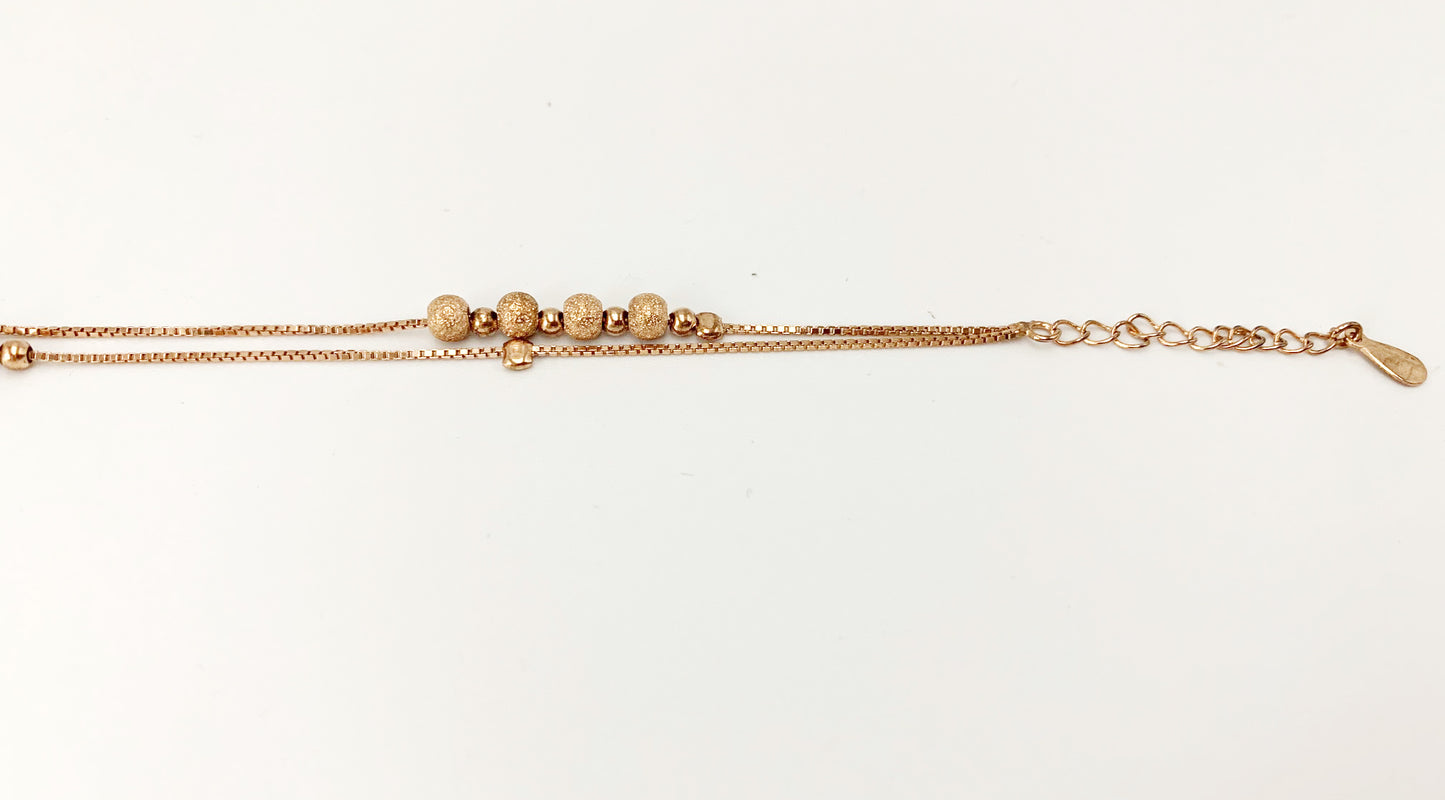 925 Sterling Silver Two Chain Bracelet  SI-SO-B-82