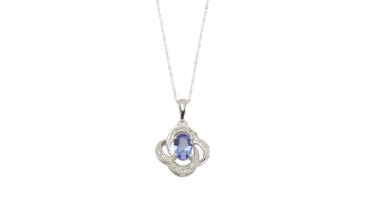 Varëse tanzanite/diamanti prej ari të bardhë