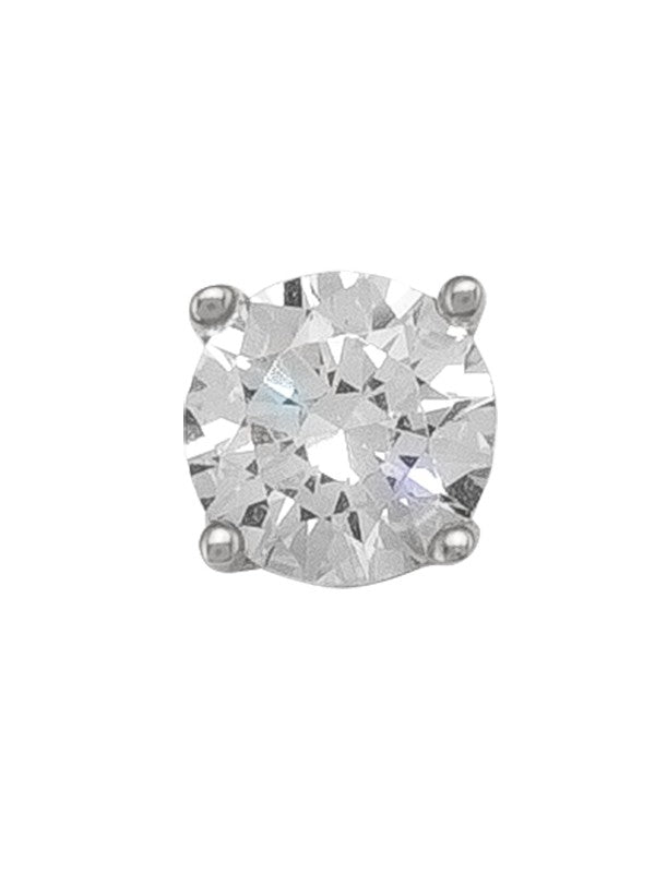 10K White Gold Cubic Zirconia Stud Earrings - Round