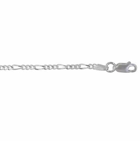 925 Sterling Silver RH Plated Figaro Chain  SI-GS-RF1