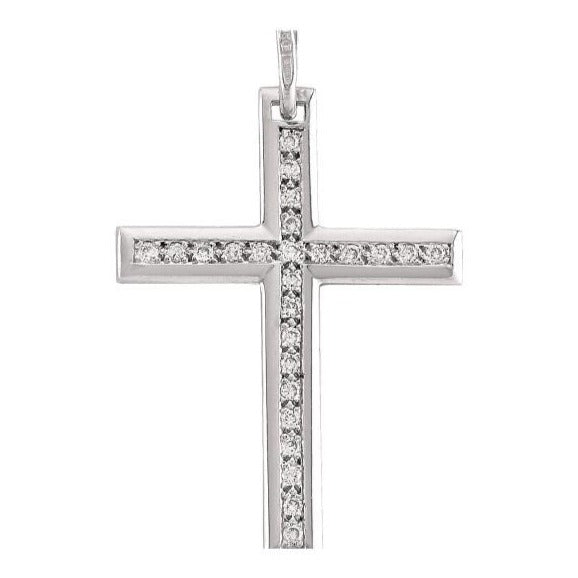 18K White Gold Diamond Cross 0.25CTW Si / G-H